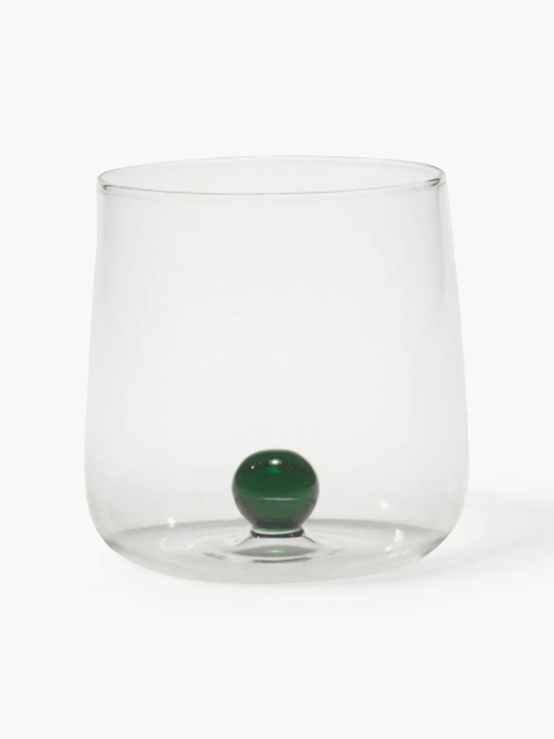 Hot zafferano Verres à eau artisanaux Bilia, 6 pièces Transparent, vert foncé