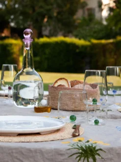 Hot zafferano Verres à eau artisanaux Bilia, 6 pièces Transparent, vert foncé
