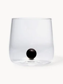 Discount zafferano Verres à eau artisanaux Bilia, 6 pièces Transparent, noir