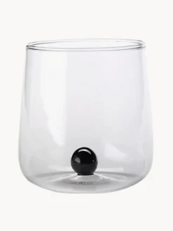 Discount zafferano Verres à eau artisanaux Bilia, 6 pièces Transparent, noir
