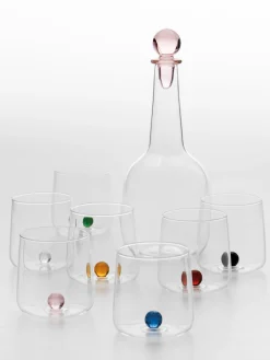 Discount zafferano Verres à eau artisanaux Bilia, 6 pièces Transparent, noir