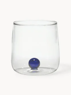 Hot zafferano Verres à eau artisanaux Bilia, 6 pièces Transparent, bleu foncé