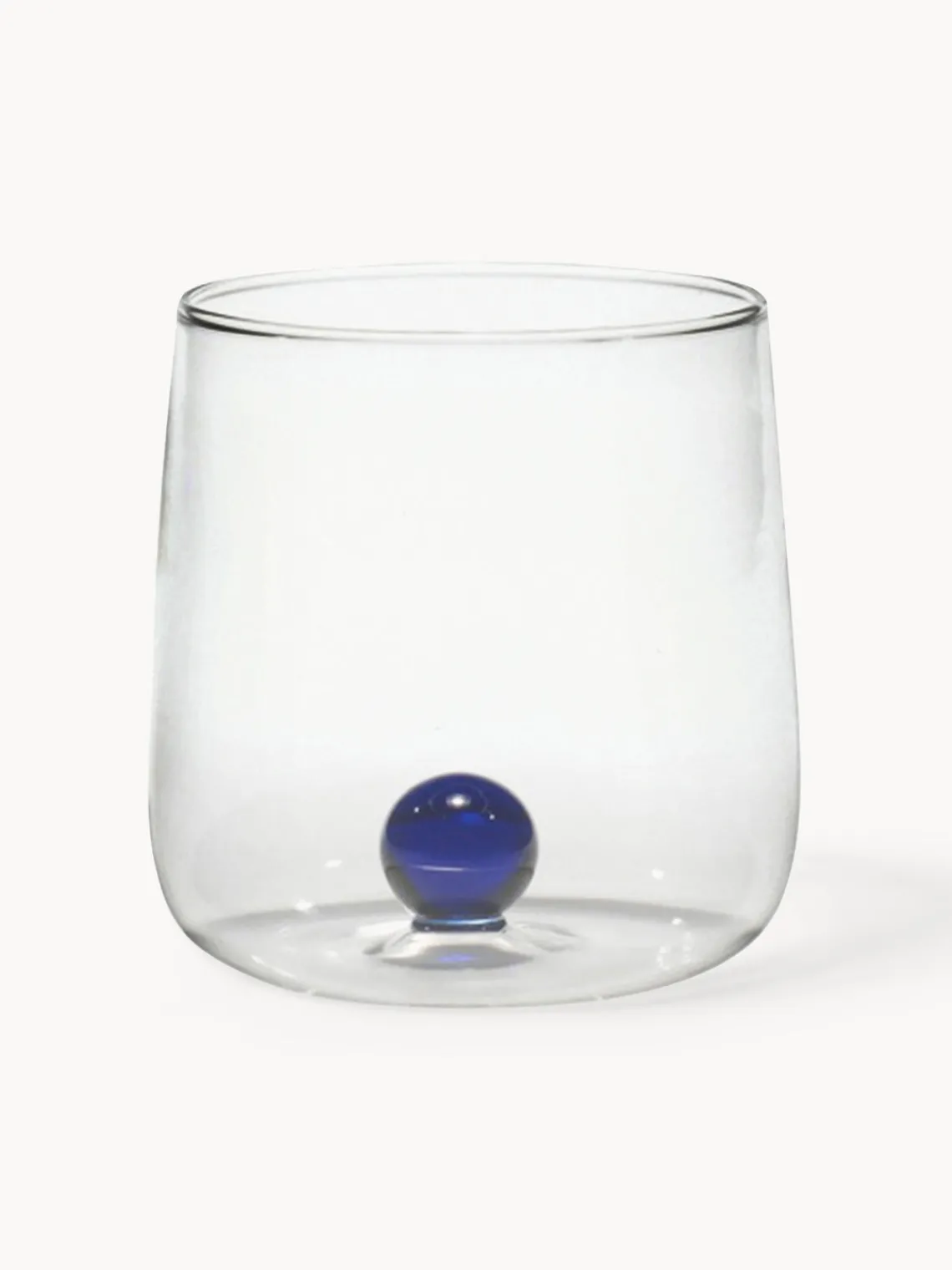 Hot zafferano Verres à eau artisanaux Bilia, 6 pièces Transparent, bleu foncé