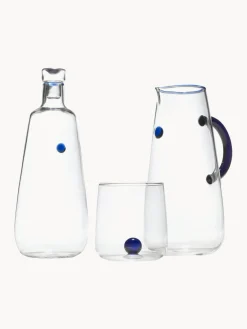 Hot zafferano Verres à eau artisanaux Bilia, 6 pièces Transparent, bleu foncé