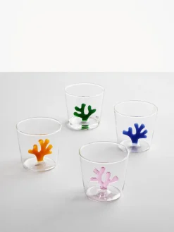 Clearance ICHENDORF Verres à eau artisanaux Coral Reef, 6 élém.