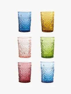 Hot zafferano Verres à eau artisanaux Confezione, 6 élém.