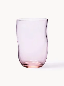 New ANNA VON LIPA Verres à eau artisanaux de forme organique Squeeze, 6 pièces Rose