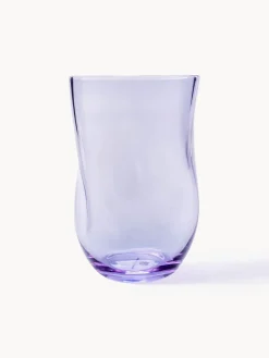 Hot ANNA VON LIPA Verres à eau artisanaux de forme organique Squeeze, 6 pièces Lilas