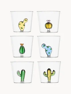 Clearance ICHENDORF Verres à eau artisanaux Desert Plants, 6 élém.