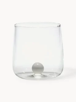 Hot zafferano Verres à eau artisanaux en verre borosilicate Bilia, 6 pièces Transparent, blanc
