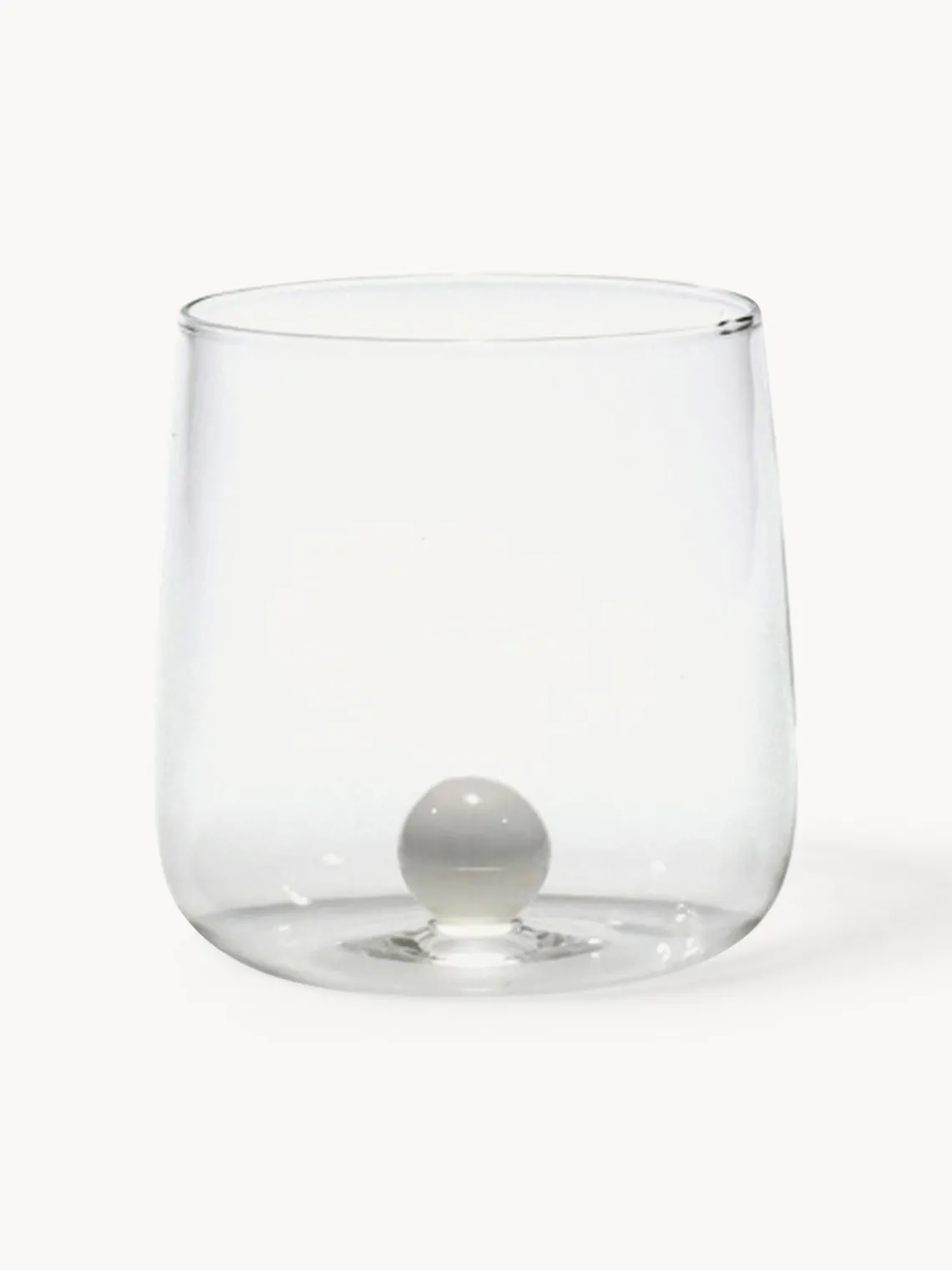 Hot zafferano Verres à eau artisanaux en verre borosilicate Bilia, 6 pièces Transparent, blanc