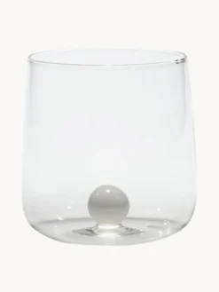 Hot zafferano Verres à eau artisanaux en verre borosilicate Bilia, 6 pièces Transparent, blanc