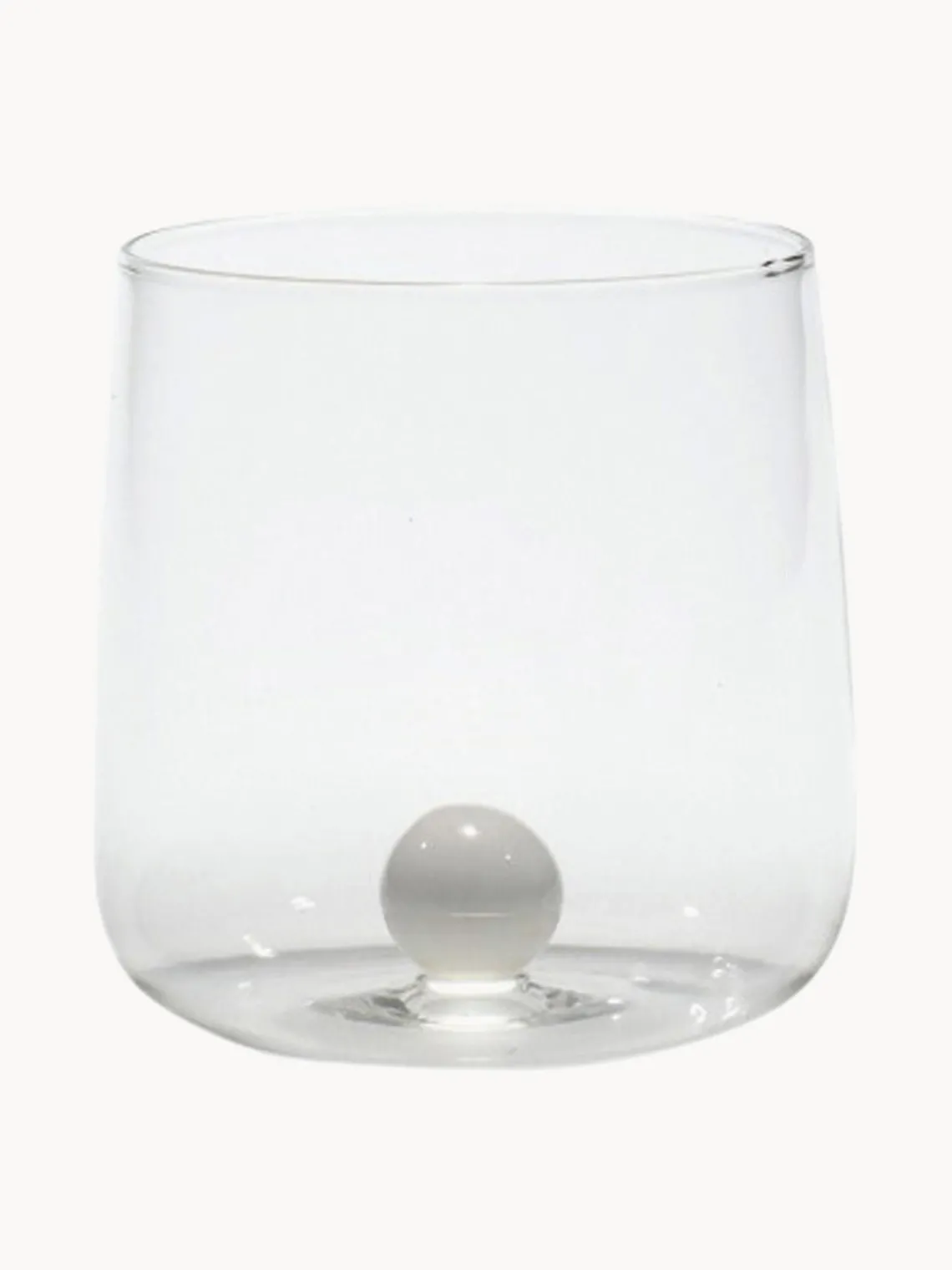 Hot zafferano Verres à eau artisanaux en verre borosilicate Bilia, 6 pièces Transparent, blanc