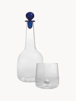 Hot zafferano Verres à eau artisanaux en verre borosilicate Bilia, 6 pièces Transparent, blanc