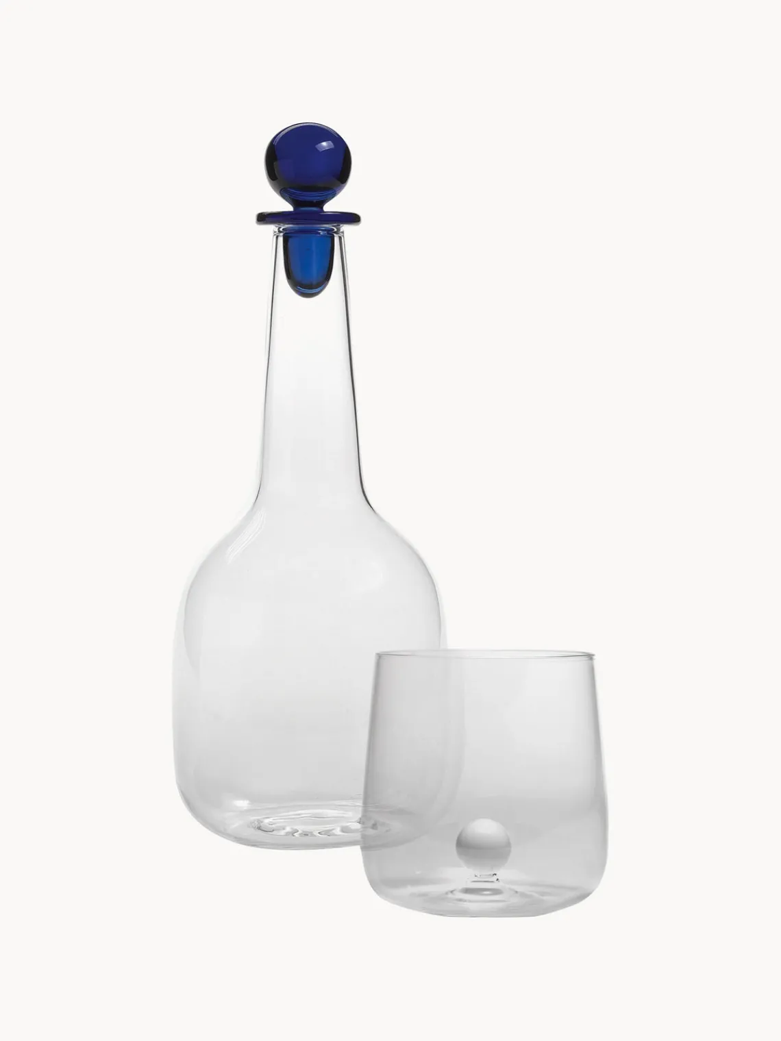 Hot zafferano Verres à eau artisanaux en verre borosilicate Bilia, 6 pièces Transparent, blanc