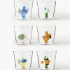 Clearance ICHENDORF Verres à eau artisanaux Marine Garden, 6 élém.