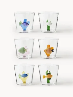 Clearance ICHENDORF Verres à eau artisanaux Marine Garden, 6 élém.