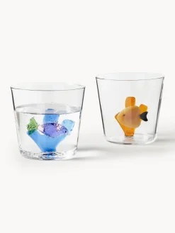 Clearance ICHENDORF Verres à eau artisanaux Marine Garden, 6 élém.