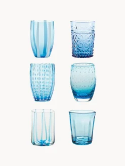 Hot zafferano Verres à eau artisanaux Melting, 6 élém.
