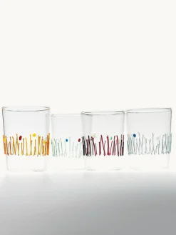 Hot zafferano Verres à eau artisanaux Quattro, 4 élém.