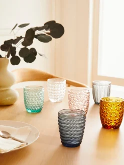 New Villa D'Este Home Tivoli Verres à eau avec embossage décoratif Geometrie, 6 élém.