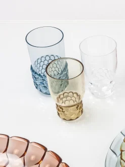 Outlet Kartell Verres à eau avec surface texturée Jellies, 4 pièces Vert clair