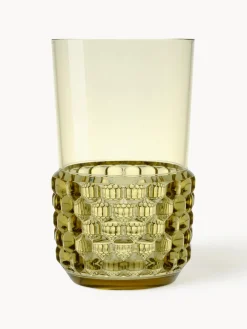 New Kartell Verres à eau avec surface texturée Jellies, 4 pièces Vert olive
