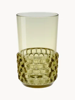 New Kartell Verres à eau avec surface texturée Jellies, 4 pièces Vert olive