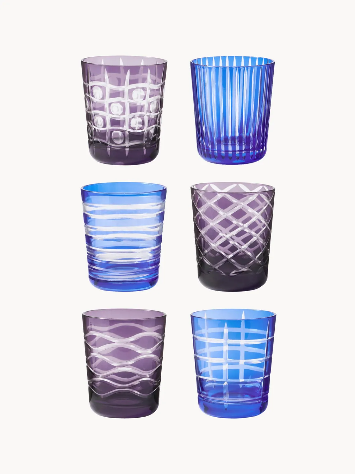 Outlet Pols Potten Verres à eau Cobalt, 6 élém.