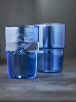 Outlet Lyngby Verres à eau en verre borosilicate Torino, 2 pièces Bleu, transparent
