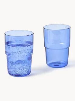 Outlet Lyngby Verres à eau en verre borosilicate Torino, 2 pièces Bleu, transparent