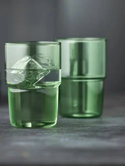Fashion Lyngby Verres à eau en verre borosilicate Torino, 2 pièces Vert, transparent,