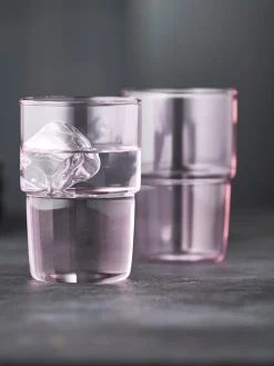 Best Lyngby Verres à eau en verre borosilicate Torino, 2 pièces Rose, transparent