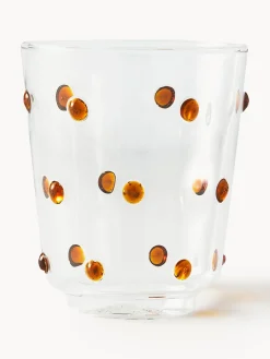 Best Pols Potten Verres à eau en verre borosilicate soufflé bouche Nob, 2 pièces Transparent, brun clair