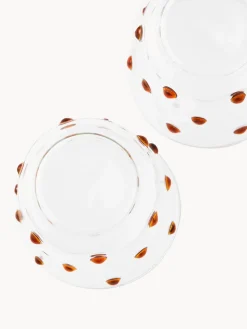 Best Pols Potten Verres à eau en verre borosilicate soufflé bouche Nob, 2 pièces Transparent, brun clair