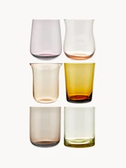 New Bitossi Home Verres à eau en verre soufflé bouche Desigual, 6 élém. Multicolore, transparent