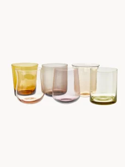 New Bitossi Home Verres à eau en verre soufflé bouche Desigual, 6 élém. Multicolore, transparent