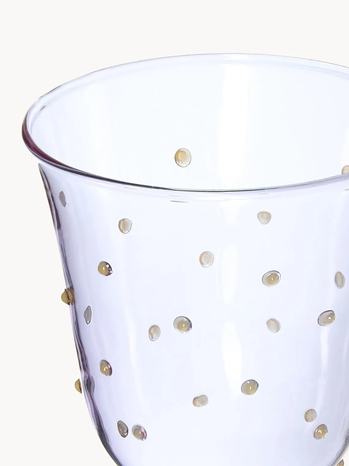 Fashion &k Amsterdam Verres à eau faits main en verre borosilicaté Dot, 2 pièces Lavande transparent, vert