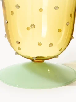 Online &k Amsterdam Verres à eau faits main en verre borosilicaté Dot, 2 pièces Jaune pâle transparent, vert clair