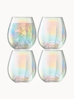 Best Lsa International Verres à eau irisés soufflés bouche Pearl, 4 élém.
