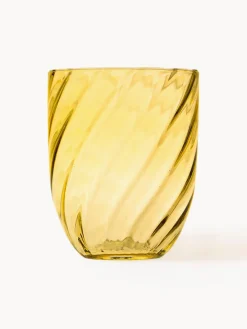 Clearance ANNA VON LIPA Verres à eau soufflés à la bouche Swirl, 6 pièces Jaune citron