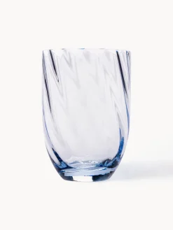 Best ANNA VON LIPA Verres à eau soufflés à la bouche Swirl, 6 pièces Bleu ciel