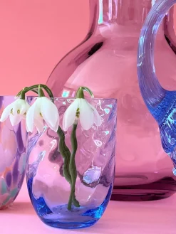 Best ANNA VON LIPA Verres à eau soufflés à la bouche Swirl, 6 pièces Bleu ciel