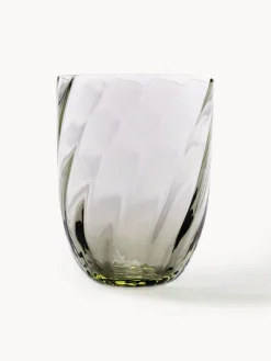 Best ANNA VON LIPA Verres à eau soufflés à la bouche Swirl, 6 pièces Vert olive