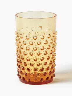 Discount ANNA VON LIPA Verres à eau soufflés bouche Hobnail, 6 pièces Orange, transparent
