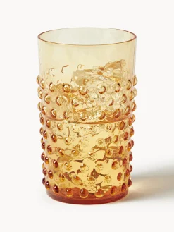 Discount ANNA VON LIPA Verres à eau soufflés bouche Hobnail, 6 pièces Orange, transparent