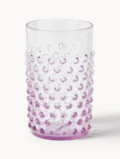 Online ANNA VON LIPA Verres à eau soufflés bouche Hobnail, 6 pièces Lilas, transparent