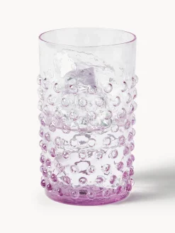 Online ANNA VON LIPA Verres à eau soufflés bouche Hobnail, 6 pièces Lilas, transparent