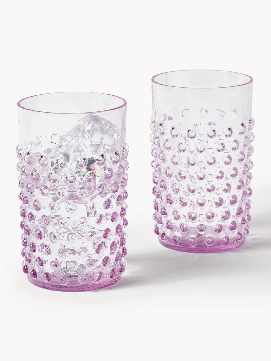 Online ANNA VON LIPA Verres à eau soufflés bouche Hobnail, 6 pièces Lilas, transparent