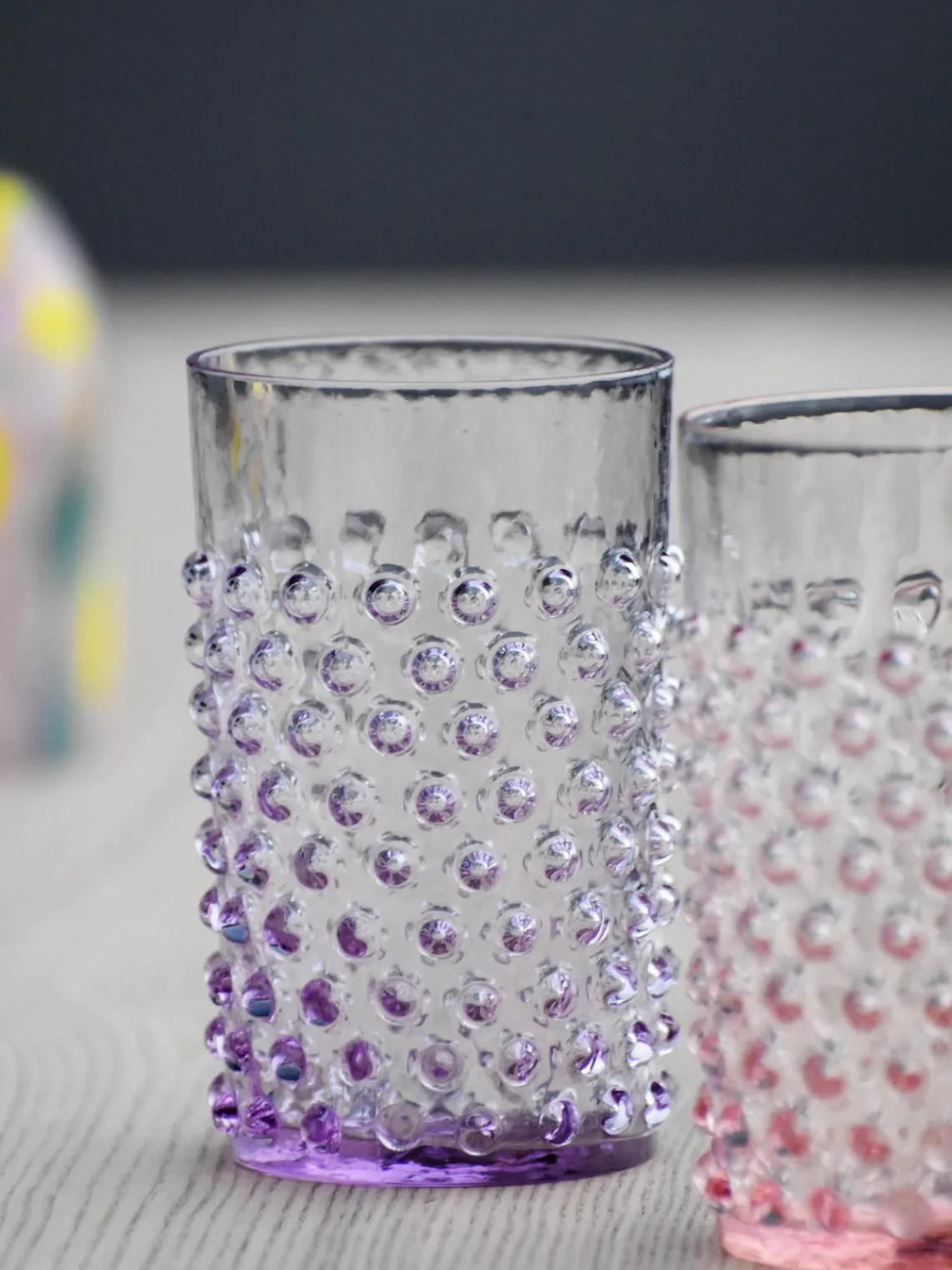 Online ANNA VON LIPA Verres à eau soufflés bouche Hobnail, 6 pièces Lilas, transparent